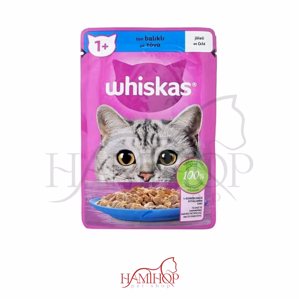 پوچ گربه ویسکاس طعم ماهی تن در ژله وزن 85 گرم Whiskas With tuna