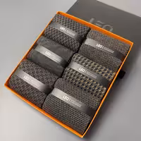 پک شش جفتی جوراب ساقدار مردانه لئو قهوه ای کد 152