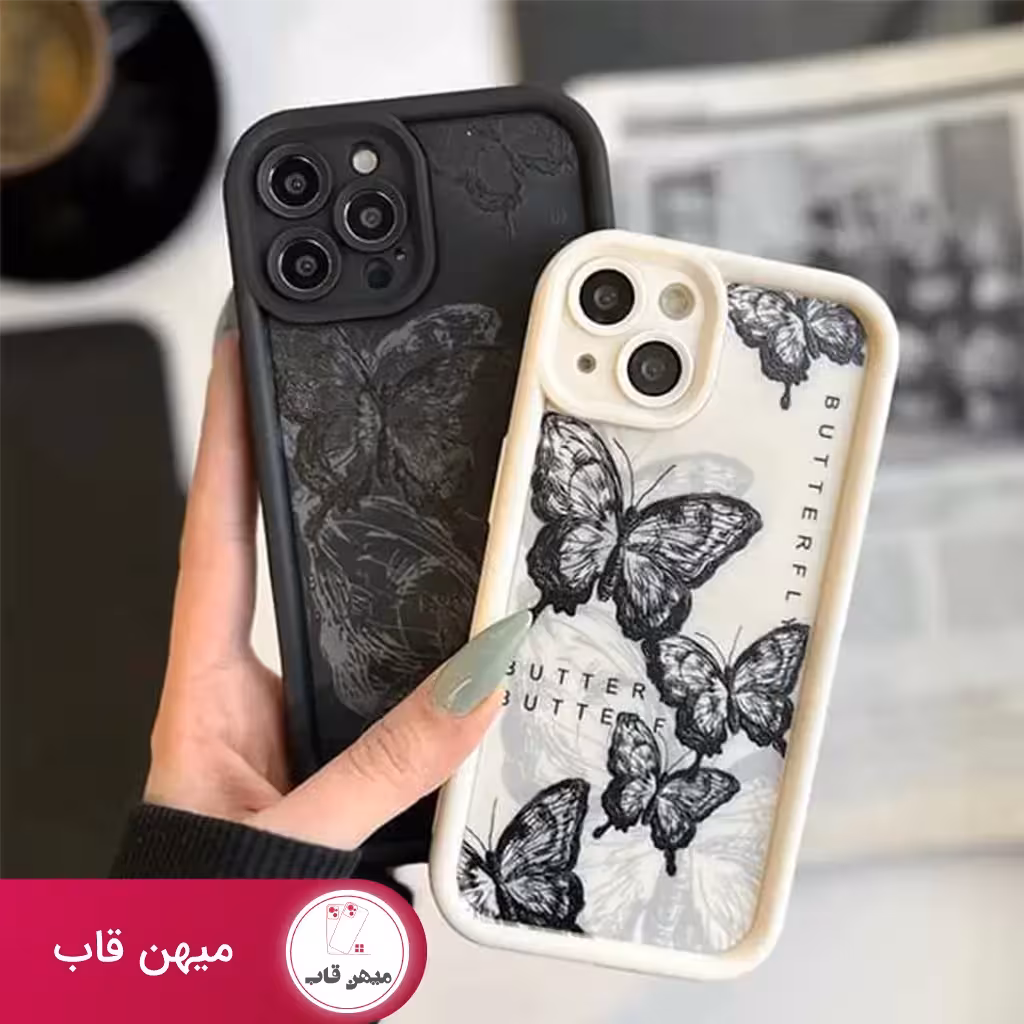 قاب گوشی سولید پروانه سیلیکونی - کد (25586)