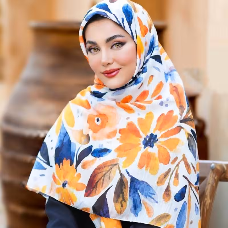 روسری گل درشت سوپرنخ (کد05)