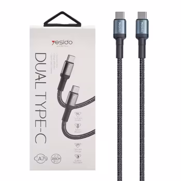 کابل تبدیل USB-C to USB-C یسیدو مدل CA79 به طول 2 متر