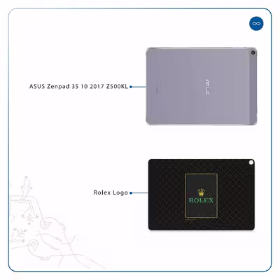 برچسب پوششی ماهوت مدل Rolex-Logo مناسب برای تبلت ایسوس Zenpad 3S 10 2017 Z500KL