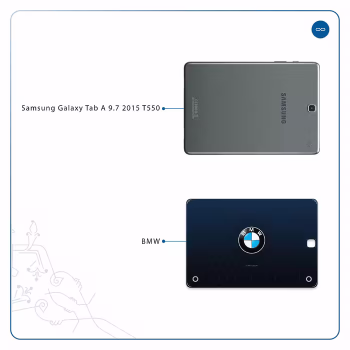 برچسب پوششی ماهوت مدل BMW مناسب برای تبلت سامسونگ Galaxy Tab A 9.7 2015 T550