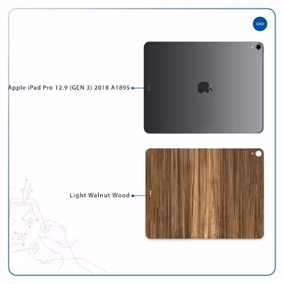 برچسب پوششی ماهوت مدل Light Walnut Wood مناسب برای تبلت اپل iPad Pro 12.9 (GEN 3) 2018 A1895