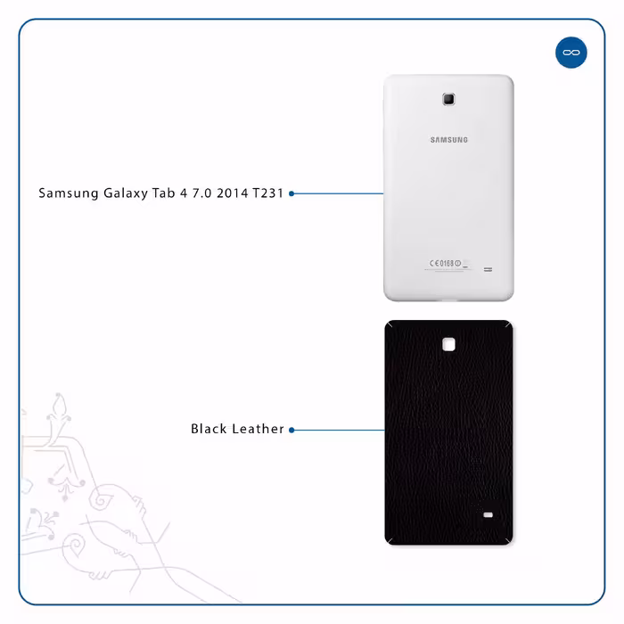 برچسب پوششی ماهوت مدل Black-Leather مناسب برای تبلت سامسونگ Galaxy Tab 4 7.0 2014 T231