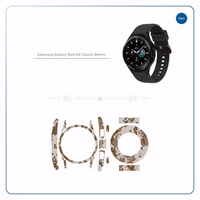 برچسب ماهوت طرح Army Desert Pixel مناسب برای ساعت هوشمند سامسونگ Watch4 Classic 46mm