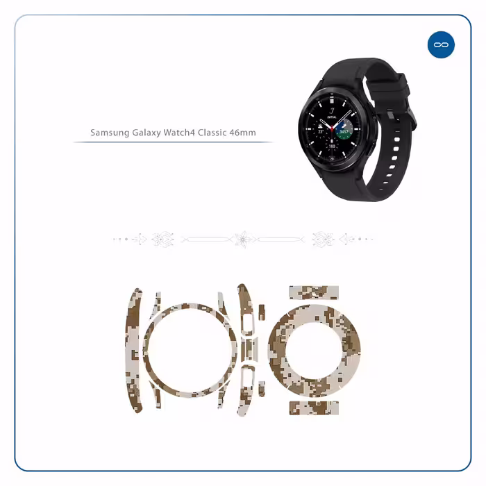 برچسب ماهوت طرح Army Desert Pixel مناسب برای ساعت هوشمند سامسونگ Watch4 Classic 46mm
