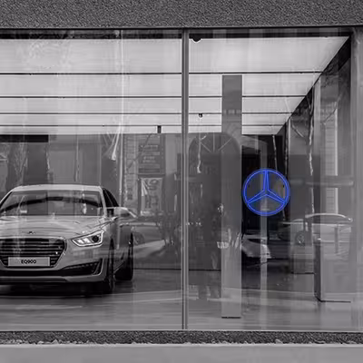 چراغ دیواری نئون دیزاین طرح Benz_BL