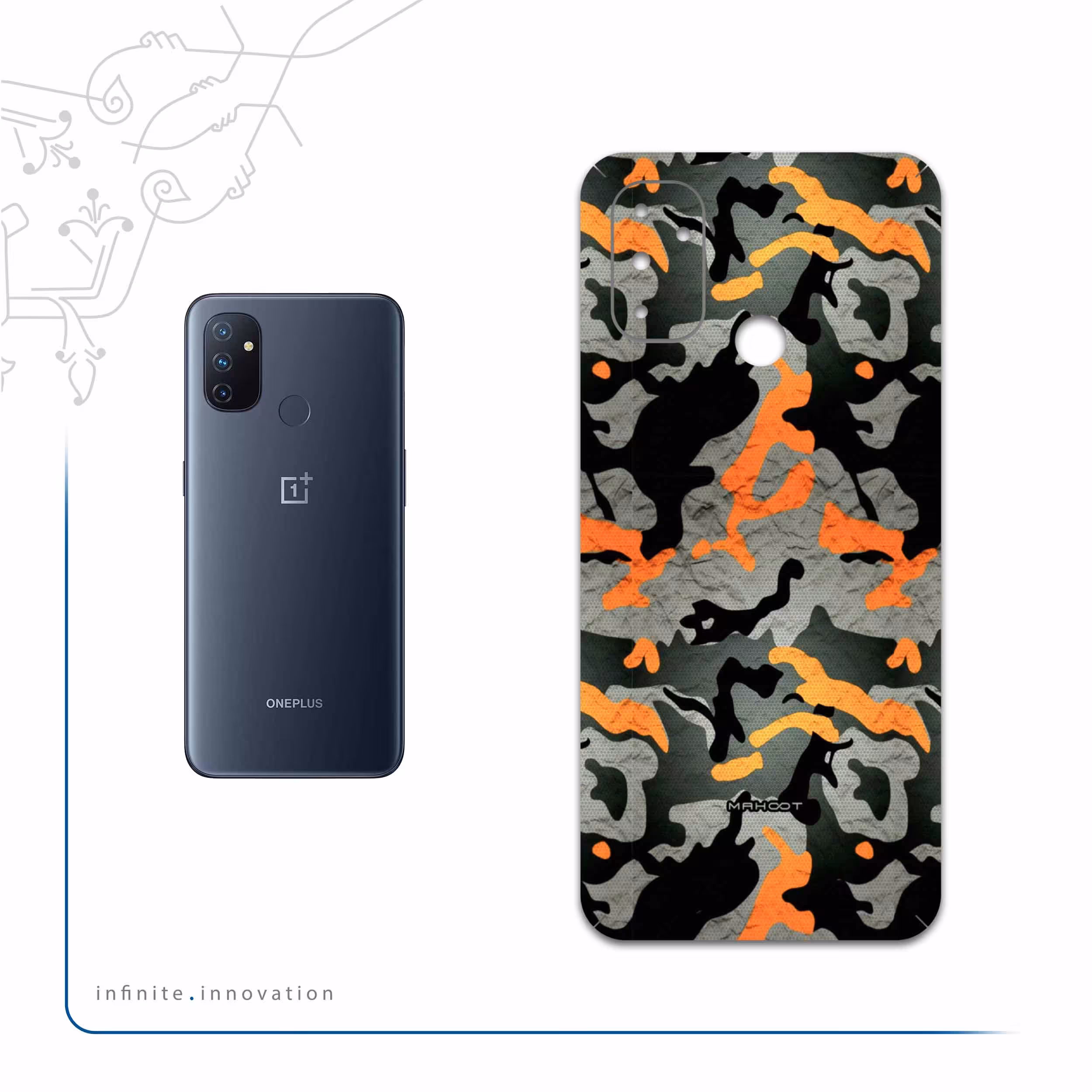 برچسب پوششی ماهوت مدل Autumn-Army مناسب برای گوشی موبایل وان پلاس Nord N100