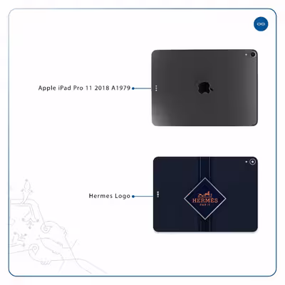 برچسب پوششی ماهوت مدل Hermes-Logo مناسب برای تبلت اپل iPad Pro 11 2018 A1979