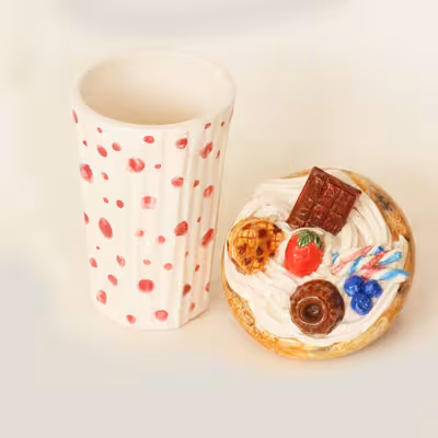 ماگ سرامیکی طرح بستنی مدل دستساز کد 1070