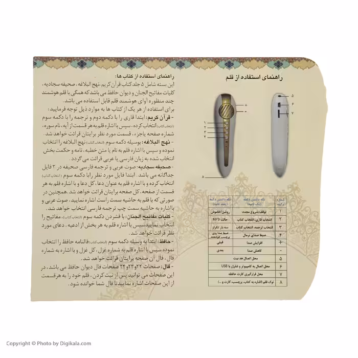 قلم قرآنی آوای هوشمند قلم مدل مفاتیح الملکوت مجموعه 5 عددی