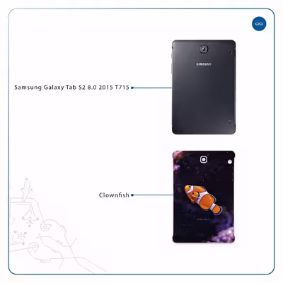برچسب پوششی ماهوت مدل Clownfish مناسب برای تبلت سامسونگ Galaxy Tab S2 8.0 2015 T715