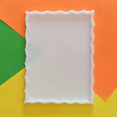 قالب رزین مدل زیرلیوانی طرح مستطیل دفرمه کد ZS1