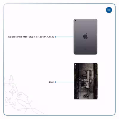 برچسب پوششی ماهوت مدل Gun مناسب برای تبلت اپل iPad mini (GEN 5) 2019 A2133