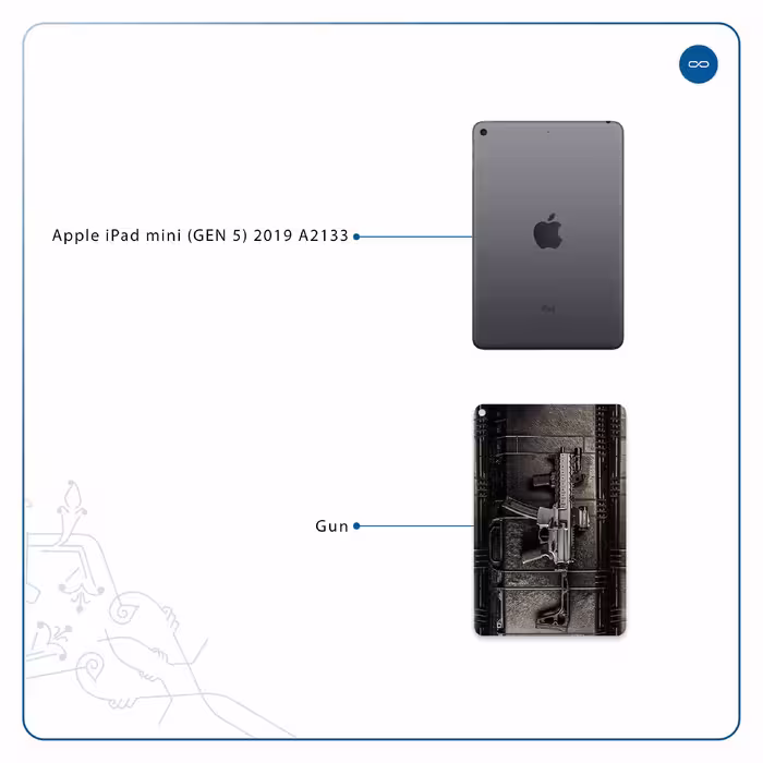 برچسب پوششی ماهوت مدل Gun مناسب برای تبلت اپل iPad mini (GEN 5) 2019 A2133