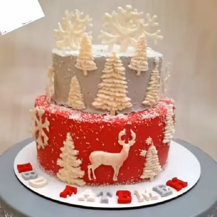 قالب شکلات مدل مالد فوندانت طرح مولد گوزن زمستانی کد M12