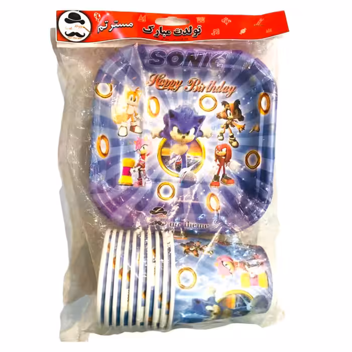 مجموعه 70 عددی تم تولد مستر تم طرح سونیک پلاس