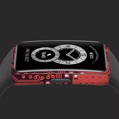 برچسب ماهوت طرح Red Printed Circuit Board مناسب برای ساعت هوشمند هوآوی band 6
