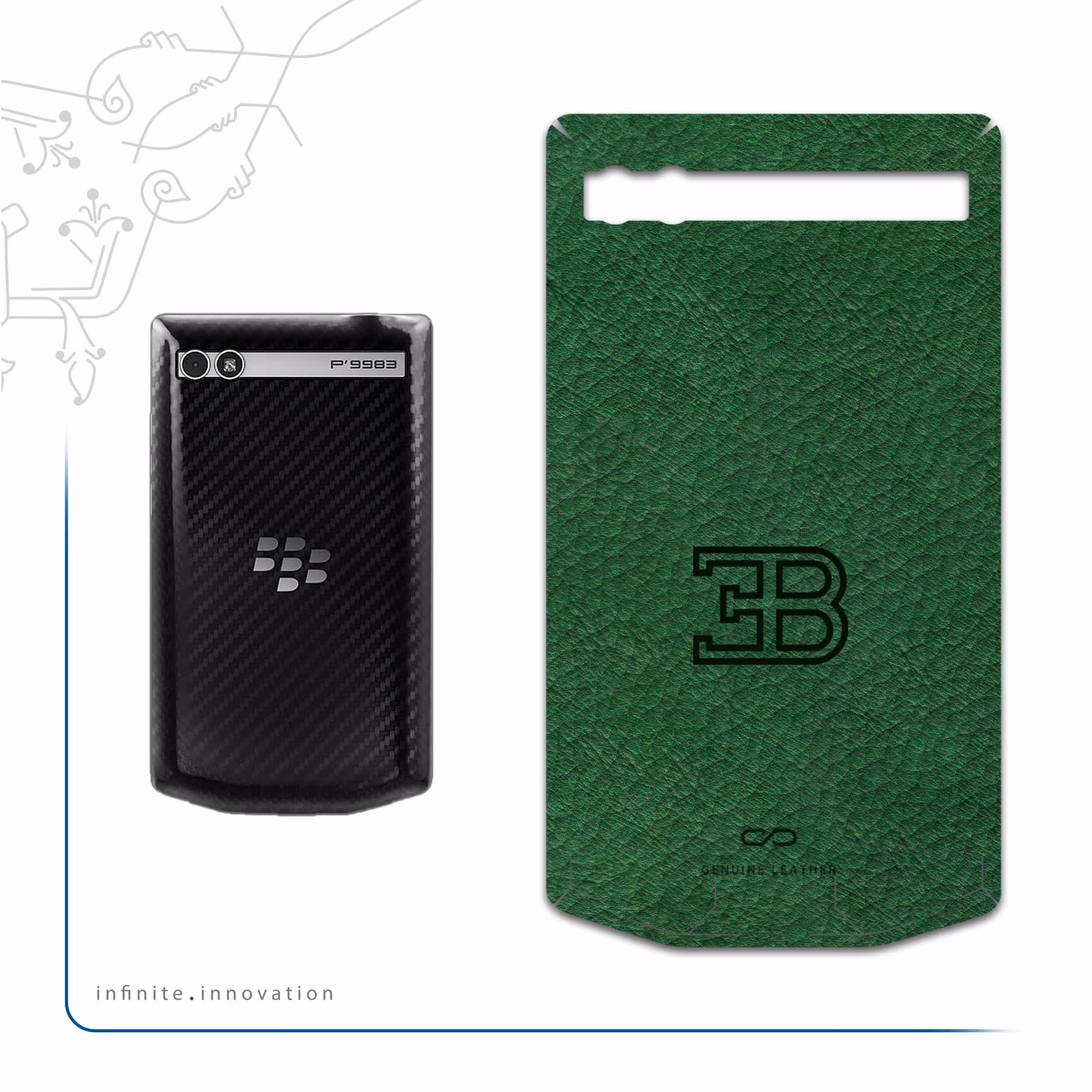 برچسب پوششی ماهوت مدل GL-BGGT مناسب برای گوشی موبایل بلک بری P9983