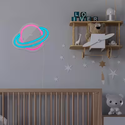 چراغ دیواری نئون دیزاین طرح Planet_MLC