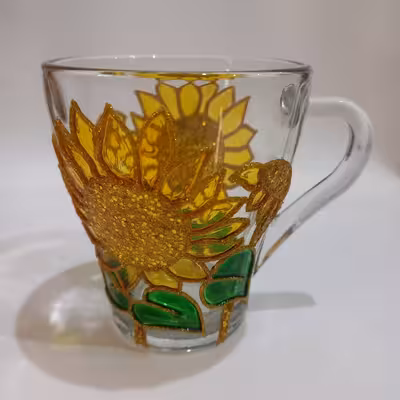 لیوان مدل دسته دار آفتابگردان کد 777