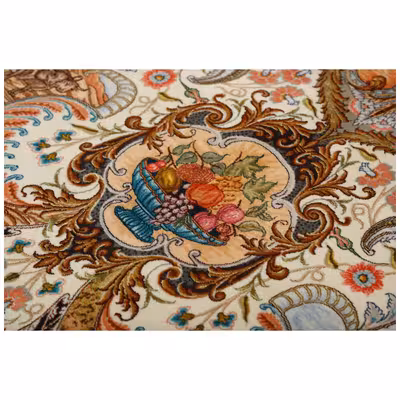 فرش دستبافت شش متری مدل چله و گل کد h1112 یک جفت