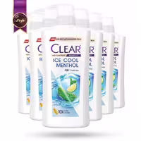 6 عدد شامپو مو زنانه کلیر CLEAR مدل خنک‌کننده ice cool menthol حجم 650 میلی لیتر (اورجینال)