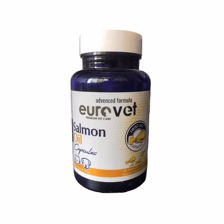 کپسول روغن ماهی سگ و گربه یورو پت Europet Salmon Oil تعداد 75 عدد