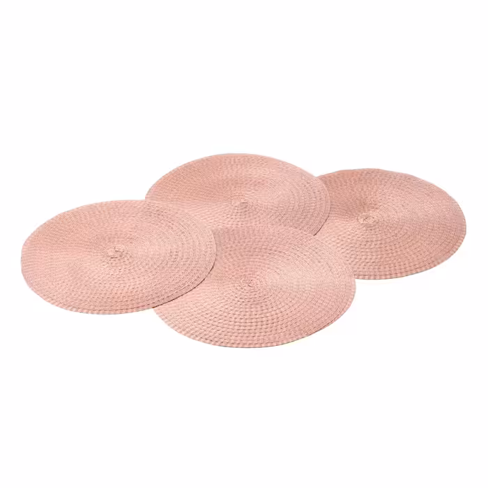 زیر بشقابی صورتی طرح حصیر چیبو 4 عددی