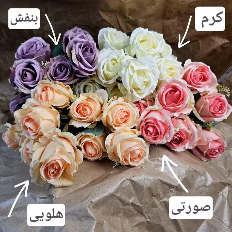 دسته گل مصنوعی رز 10 گل با کیفیت ممتاز وارداتی | amazonchi