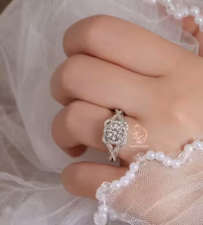 💍انگشتر سولیتر جواهری طراحی Verragio ؛ با طراحی خاص و زیبا نقره عیار 925(R_1006)