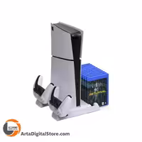 پایه شارژ دسته و خنک کننده Dobe P-5 TP5-3537B PS5 /PS5 Slim Charging Stand With Cooling Fan White