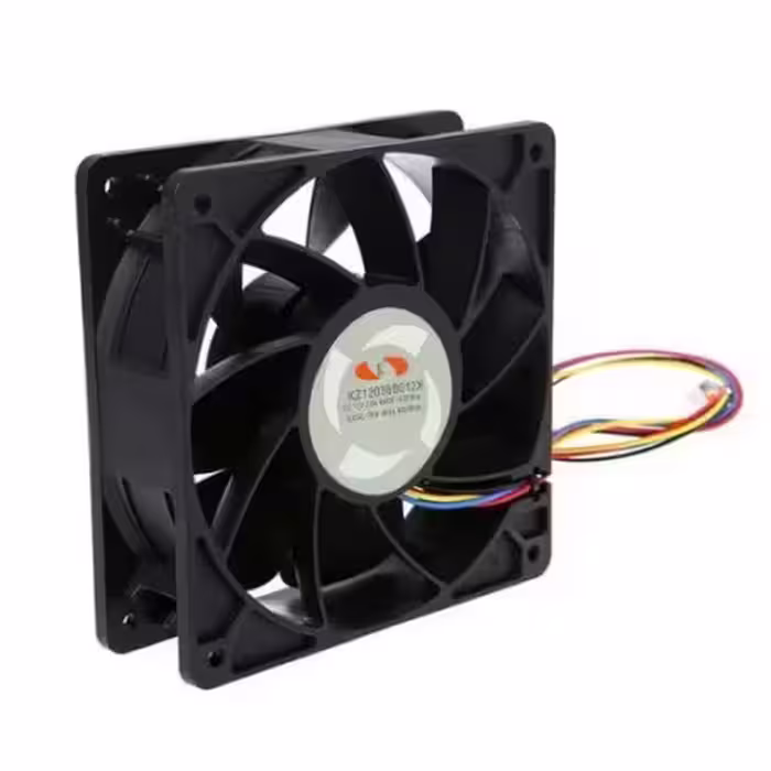 فن بلبرینگی 12V-2.8A چهارسیمه سایز 12×12 عرض 3.8cm کد KZ12038B012X