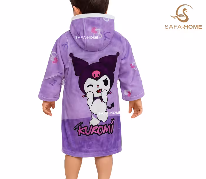 حوله تن پوش بچگانه طرح کرومی بنفش پودایران