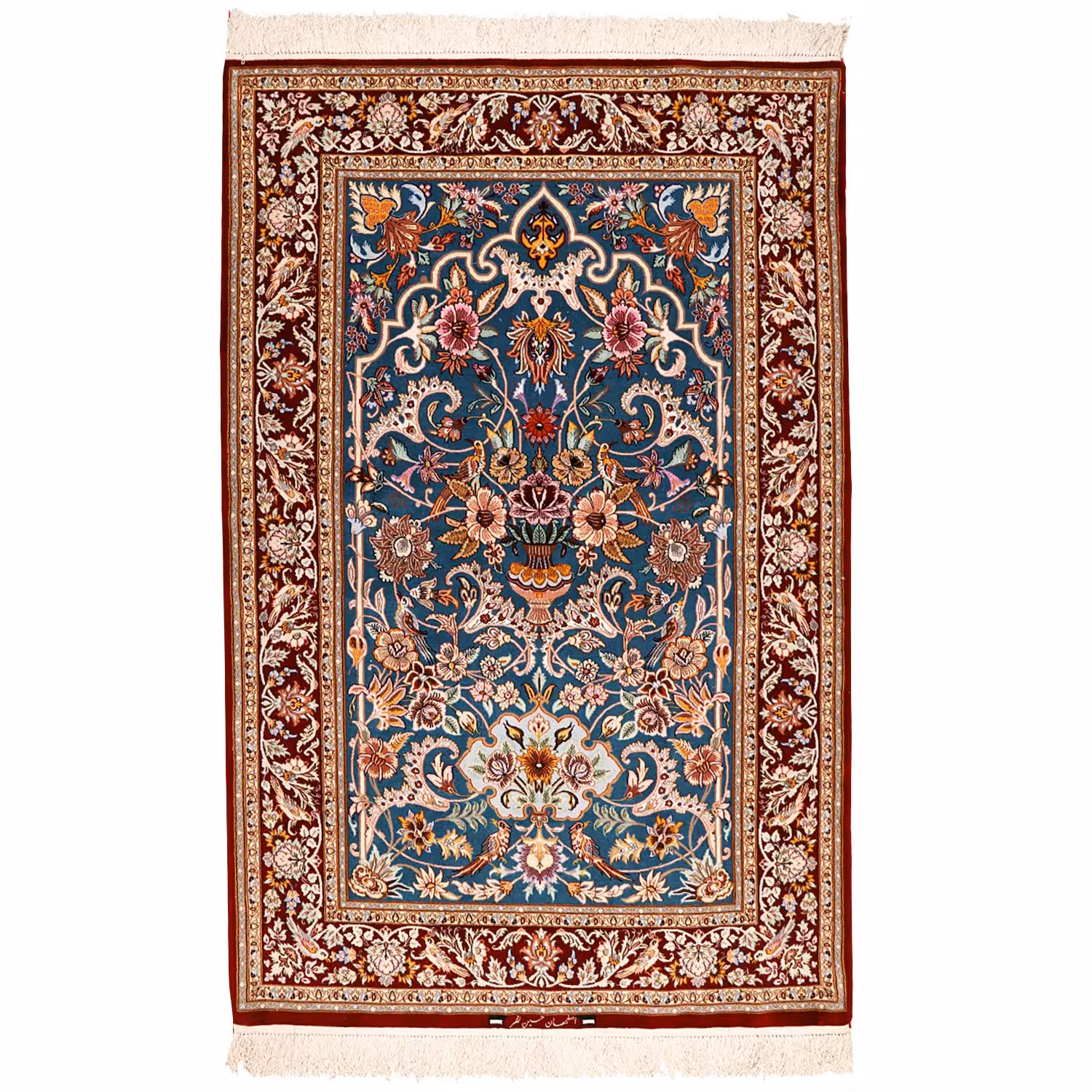 فرش دستبافت دو و نیم متری اصفهان طرح گلدانی