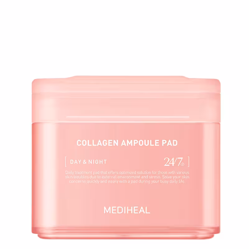 پد تونر آمپولی کلاژن مدیهیل اصل MEDIHEAL (آبرسان و سفت‌کننده پوست، جوانساز قوی)
