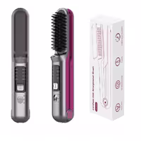 برس صاف کننده موی و اتوی قابل حمل 2 در 1 شارژی مدل Cordless Hair Straightener Brush LH-2201