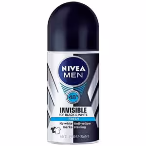 مام ضد تعریق مردانه Fresh نیوآ Nivea مدل Black & White Invisible حجم 50 میل