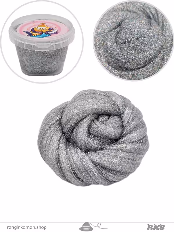 ژل بازی اکلیلی نقره ای رنگین کمانی ریز (کد 115)