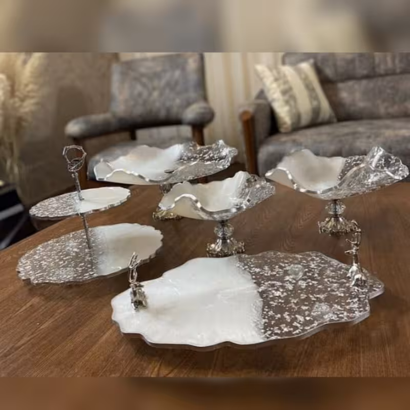 سرویس کامل پذیرایی رزینی جهیزیه عروس 5تکه