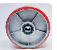 چرخ بزرگ حرکت جک پالت 5*18 سانتی متر قرمز از جنس پلی یوریتان با بلبرینگ 6204