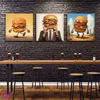 تابلو شاسی بکلیت طرح فست فود همبرگر مدل SH-1150  مجموعه 3عددی