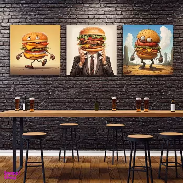 تابلو شاسی بکلیت طرح فست فود همبرگر مدل SH-1150  مجموعه 3عددی