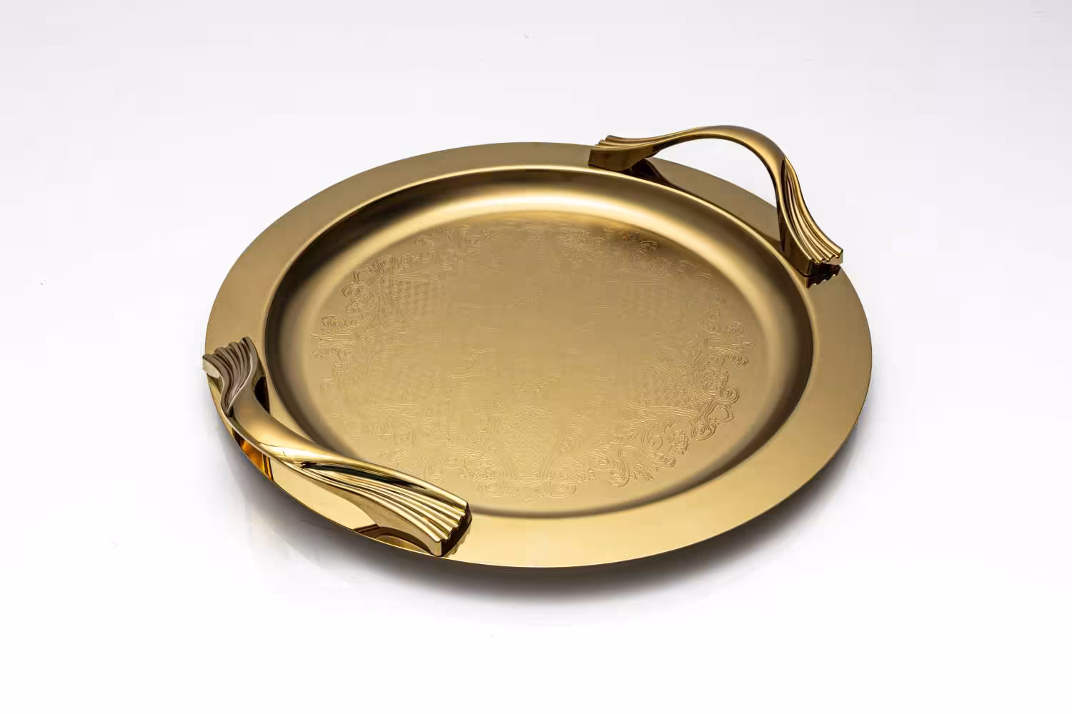 سینی گرد تمام طلایی کد144799