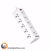 چند راهی و محافظ برق LDNIO SC10610 Power Strip 10 Socket 5 Port USB Black طول 2m