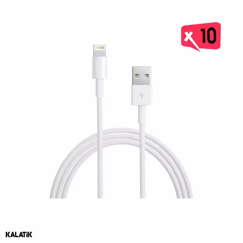 کابل تبدیل USB-A به لایتنینگ اپل 6Line آیفون 7 مدل A1480 به طول 1 متر-بسته 10 عددی-شارسل