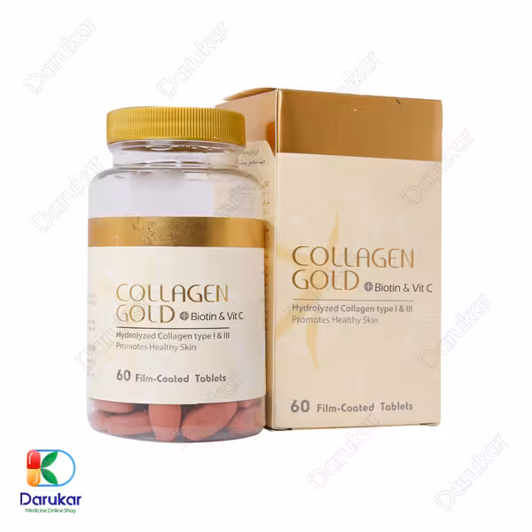 قرص کلاژن گلد بیوتین و ویتامین C آدریان 60 عدد