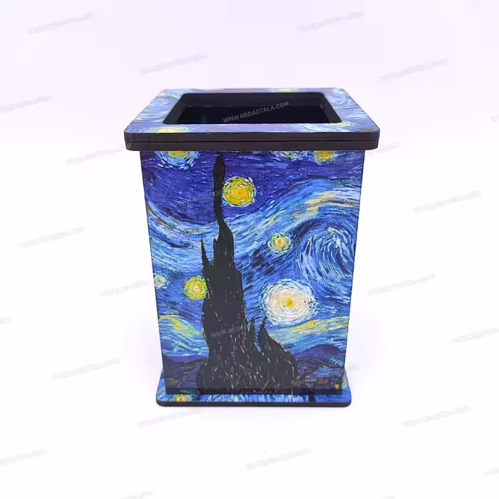 جاقلمی چوبی مستطیل طرح The Starry Night وینسنت ونگوک