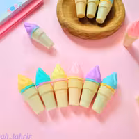 ماژیک هایلایتر فانتزی 6 رنگ مدل بستنی با رنگ های پاستلی